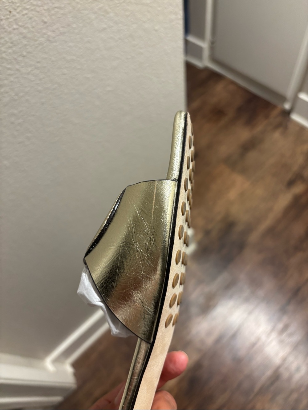 Tory Burch Gold Miller Logo Slide Sandals - Picture 8 of 10